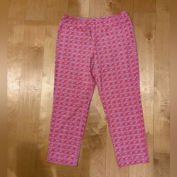 J.Mclsughlin stretch pull on capri pants red sz L - Picture 1 of 5